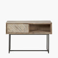 Marca Sand Wash Acacia Wood and Black Metal 1 Drawer Console Table
