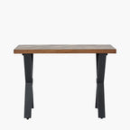 Lakota Recycled Wood and Brass Metal Console Table