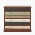 Loft Sage Multicoloured Pine Wood 6 Drawer Unit