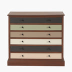Loft Sage Multicoloured Pine Wood 6 Drawer Unit