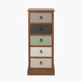 Loft Sage Multicoloured Pine Wood 5 Drawer Unit