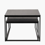 Mashiko S/2 Black Ash Veneer and Black Metal Coffee Tables
