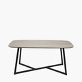 Ukiah Grey Oak Veneer and Black Metal Dining Table