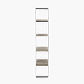 Jersey Concrete Effect Wood Veneer and Black Metal 4 Shelf Ladder Unit