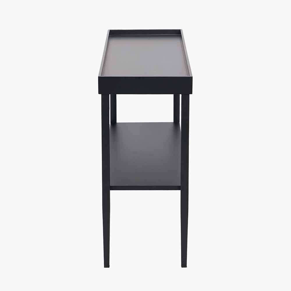Marnie Black Wood Veneer Side Table