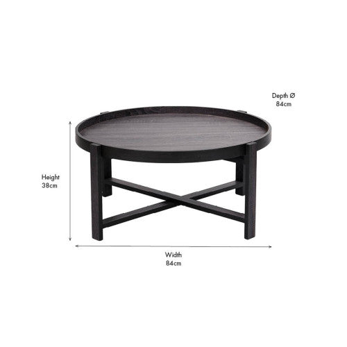 Marmara Dark Grey Oak Veneer Coffee Table