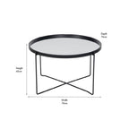 Voss Mirrored Glass and Black Wood Veneer Coffee Table