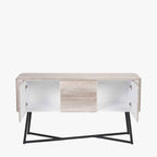 Ukiah Grey Oak Veneer and Black Metal 2 Door 2 Drawer Sideboard