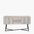 Ukiah Grey Oak Veneer and Black Metal 2 Door 2 Drawer Sideboard