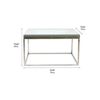 Elysee Mirrored Glass and Silver Metal Square Coffee Table