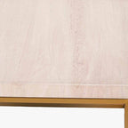 Madison Beige Granite and Burnished Gold Metal Square Coffee Table