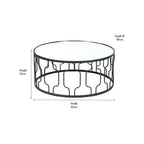 Caprisse Mirrored Glass and Graphite Metal Coffee Table