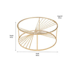 Liberty Glass and Gold Metal Coffee Table
