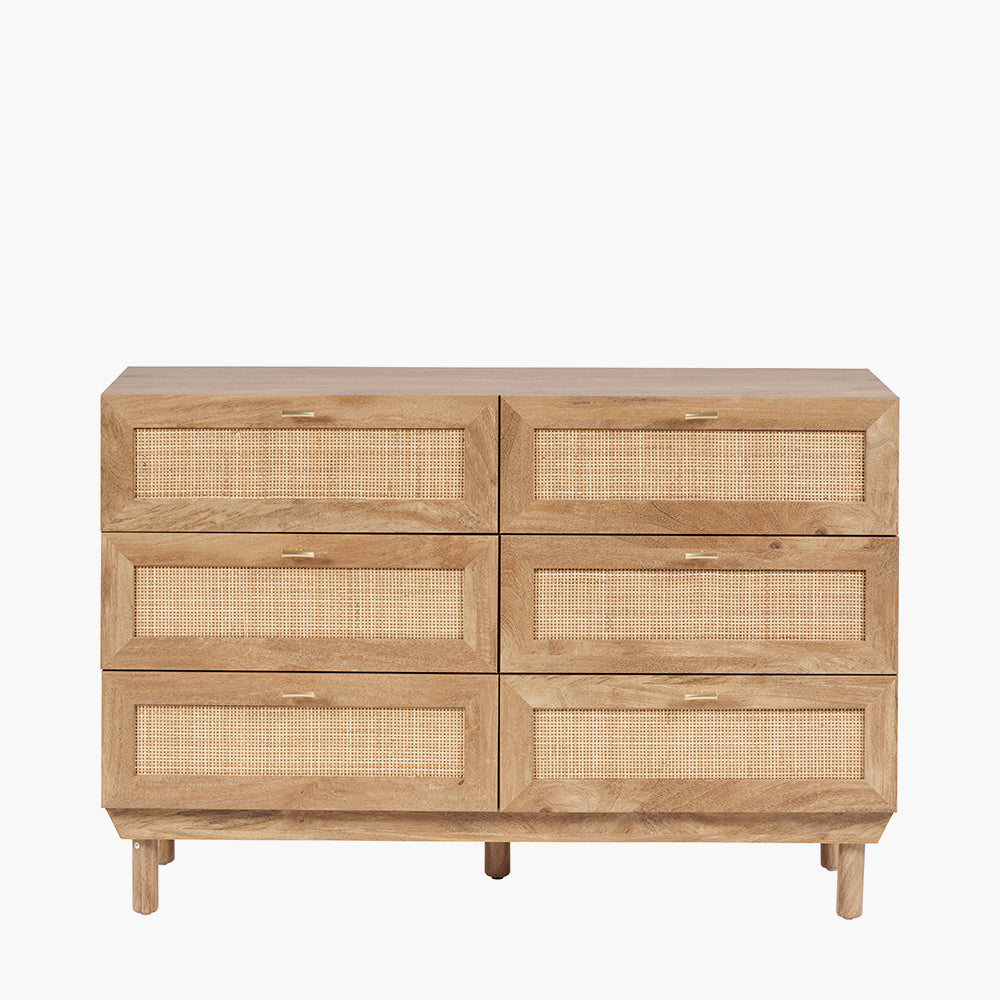 Henrik Natural Rattan 6 Drawer Unit