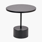 Enzo Black Marble and Black Metal Cylinder Base Coffee Table