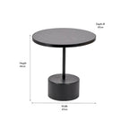 Enzo Black Marble and Black Metal Cylinder Base Coffee Table