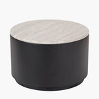 Remy White Marble Effect and Black Metal Storage Coffee Table