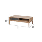 Gio Black and Natural Acacia Wood 2 Drawer Coffee Table