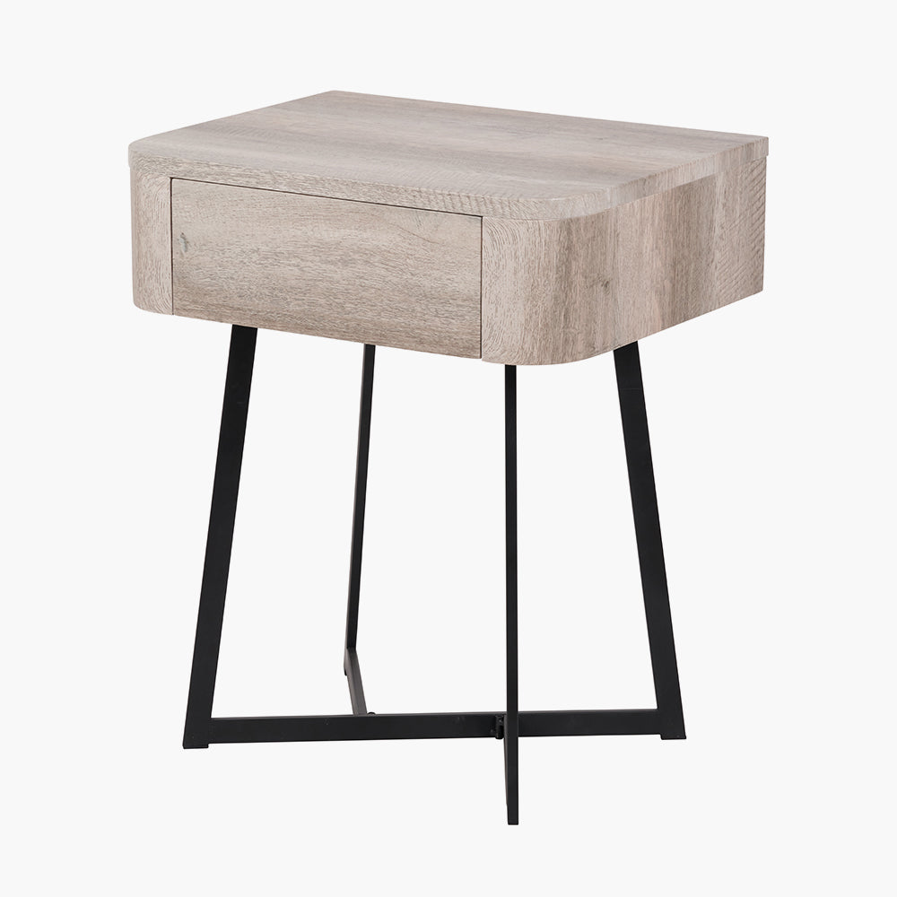 Ukiah Grey Oak Veneer Bedside Unit