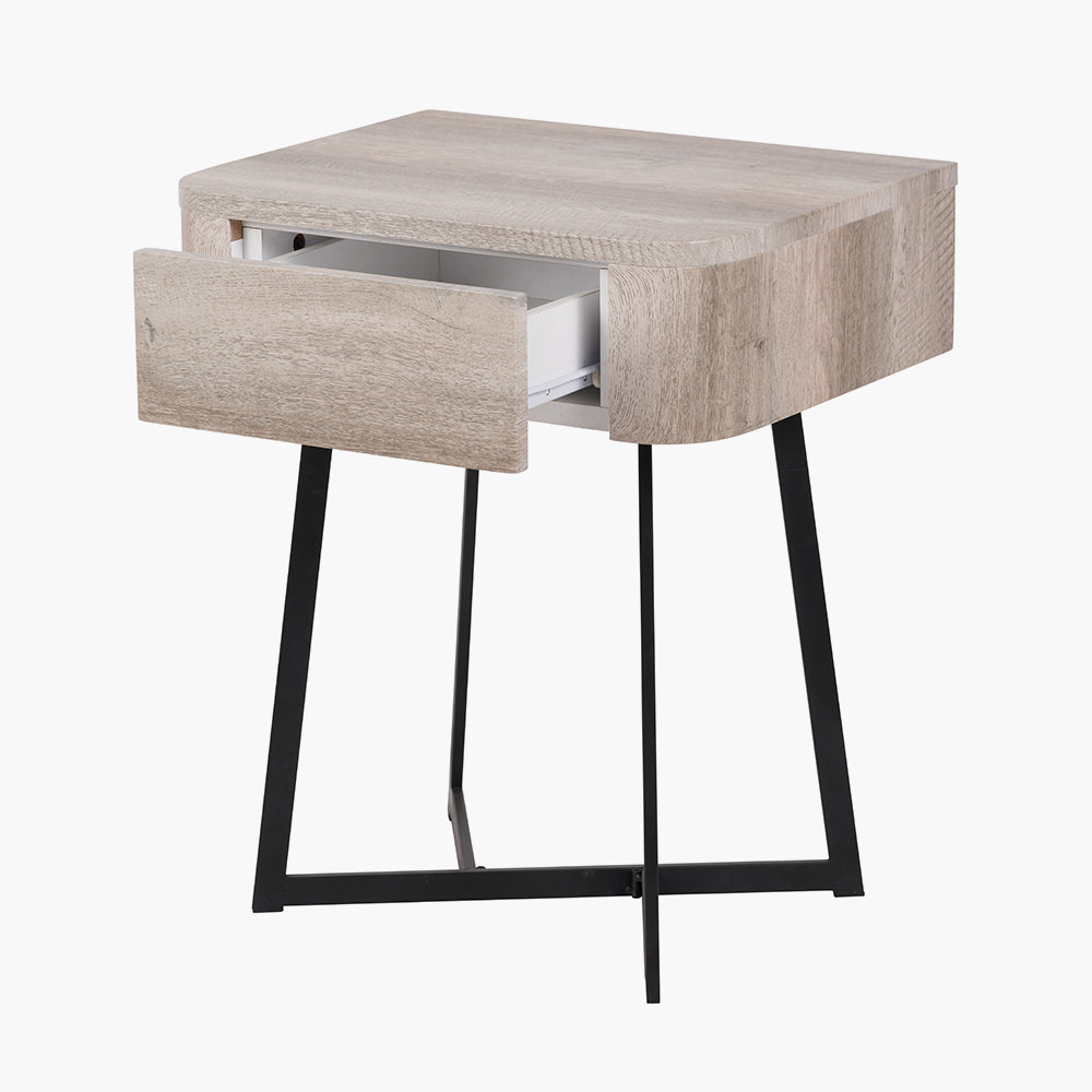 Ukiah Grey Oak Veneer Bedside Unit