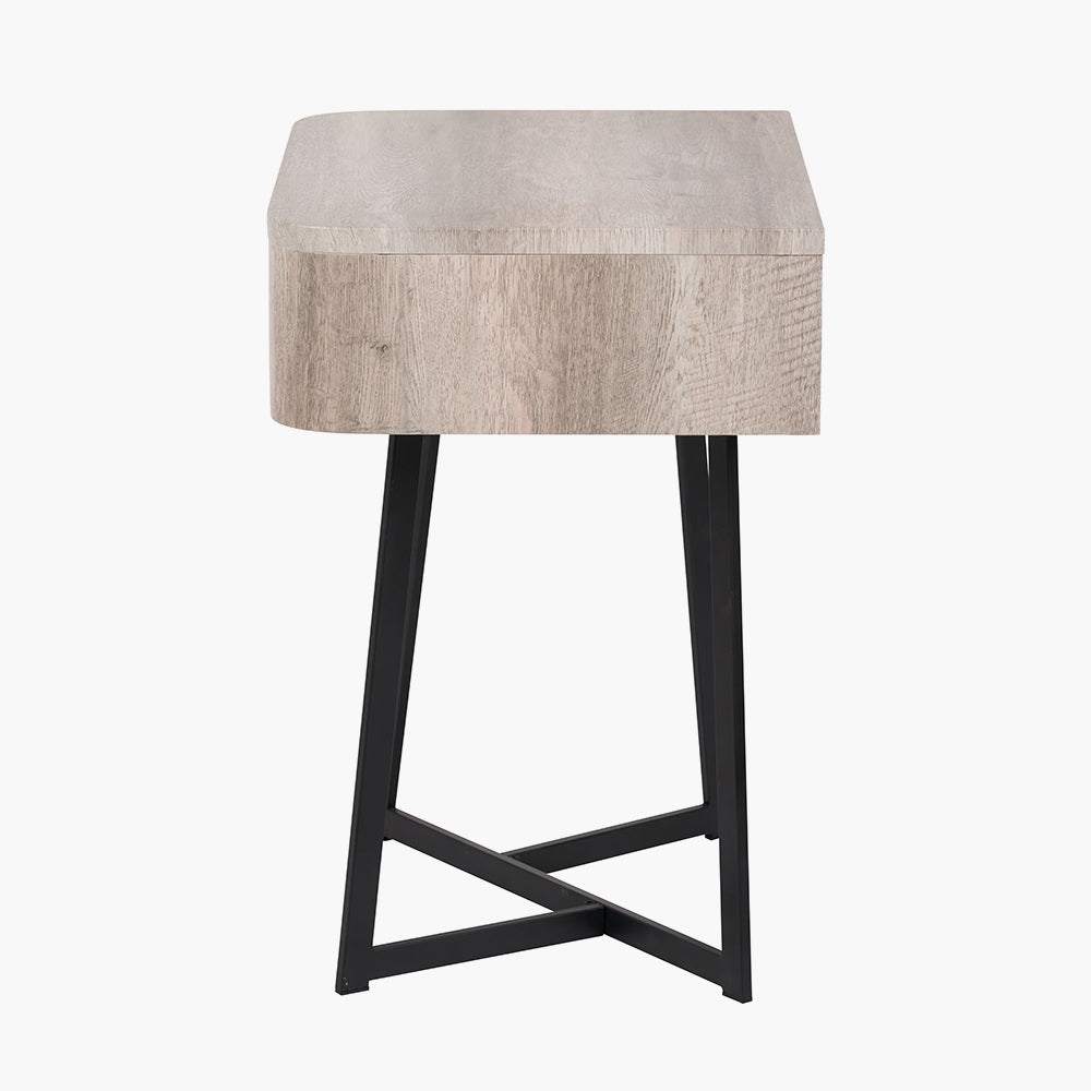 Ukiah Grey Oak Veneer Bedside Unit