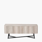 Ukiah Grey Oak Veneer and Black Metal 2 Door Low Unit