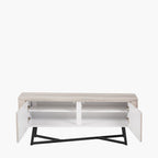 Ukiah Grey Oak Veneer and Black Metal 2 Door Low Unit