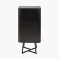 Ukiah Black Ash Veneer and Black Metal 5 Drawer Tall Boy