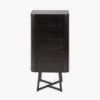 Ukiah Black Ash Veneer and Black Metal 5 Drawer Tall Boy