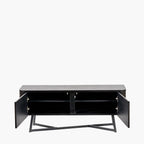 Ukiah Black Ash Veneer and Black Metal 2 Door Low Unit