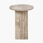 Elkton Concrete Effect Wood Veneer Groove Detail Side Table