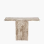 Elkton Concrete Effect Wood Veneer Groove Detail Console Table