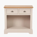 Fairford Parchment White Pine and Oak Wood 2 Drawer Console Table