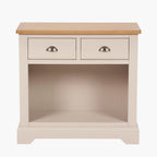 Fairford Parchment White Pine and Oak Wood 2 Drawer Console Table