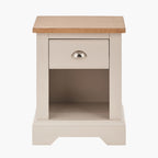 Fairford Parchment White Pine and Oak Wood 1 Drawer Unit
