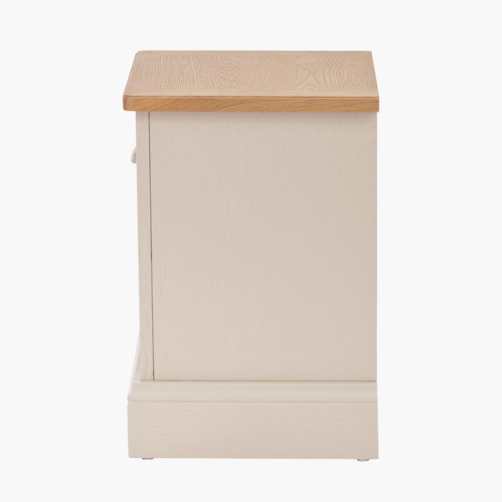 Fairford Parchment White Pine and Oak Wood 1 Drawer Unit