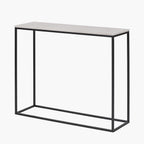 Kalani White Marble and Black Metal Rectangular Console Table
