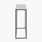 Kalani White Marble and Black Metal Rectangular Console Table