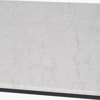 Kalani White Marble and Black Metal Square Coffee Table