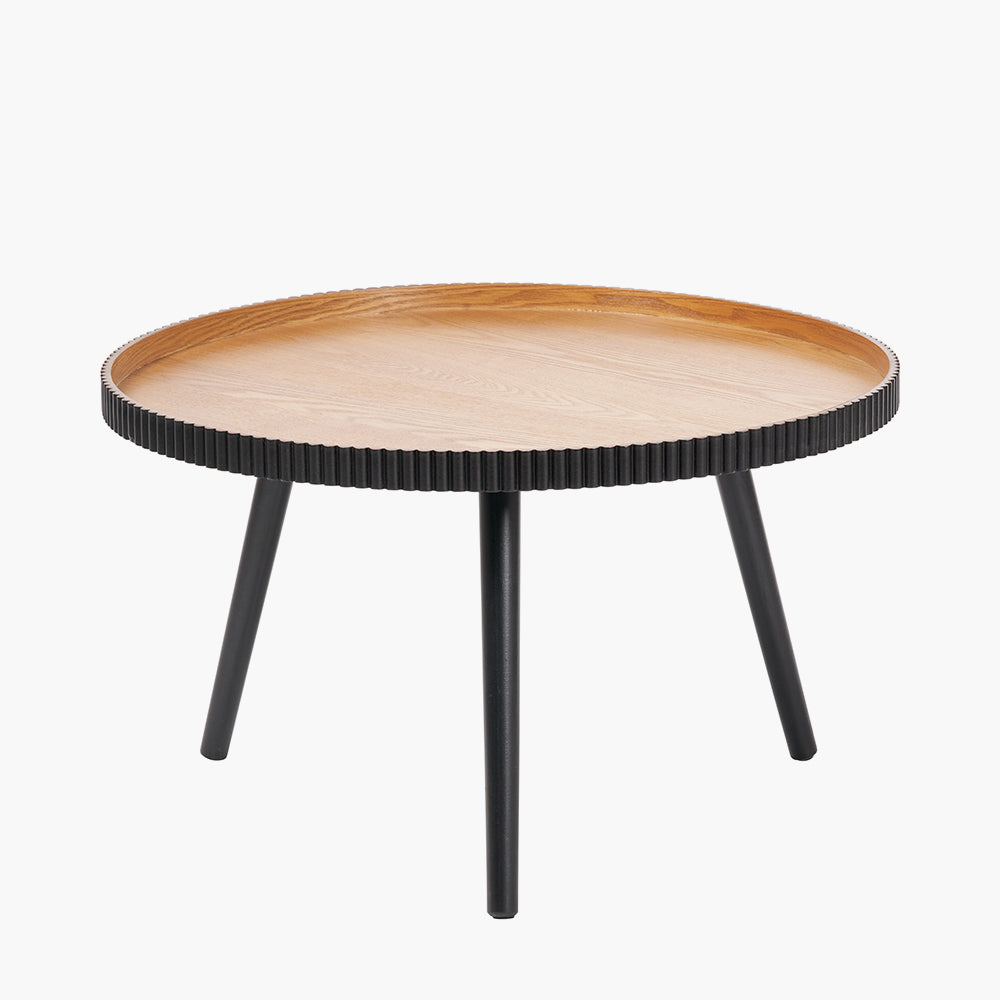 Hammond Natural and Black Pine Wood Coffee Table