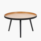 Hammond Natural and Black Pine Wood Coffee Table
