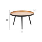 Hammond Natural and Black Pine Wood Coffee Table