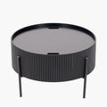 Henderson Black Wood and Black Metal Storage Coffee Table