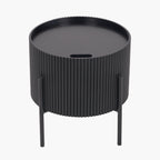 Henderson Black Wood and Black Metal Storage Side Table