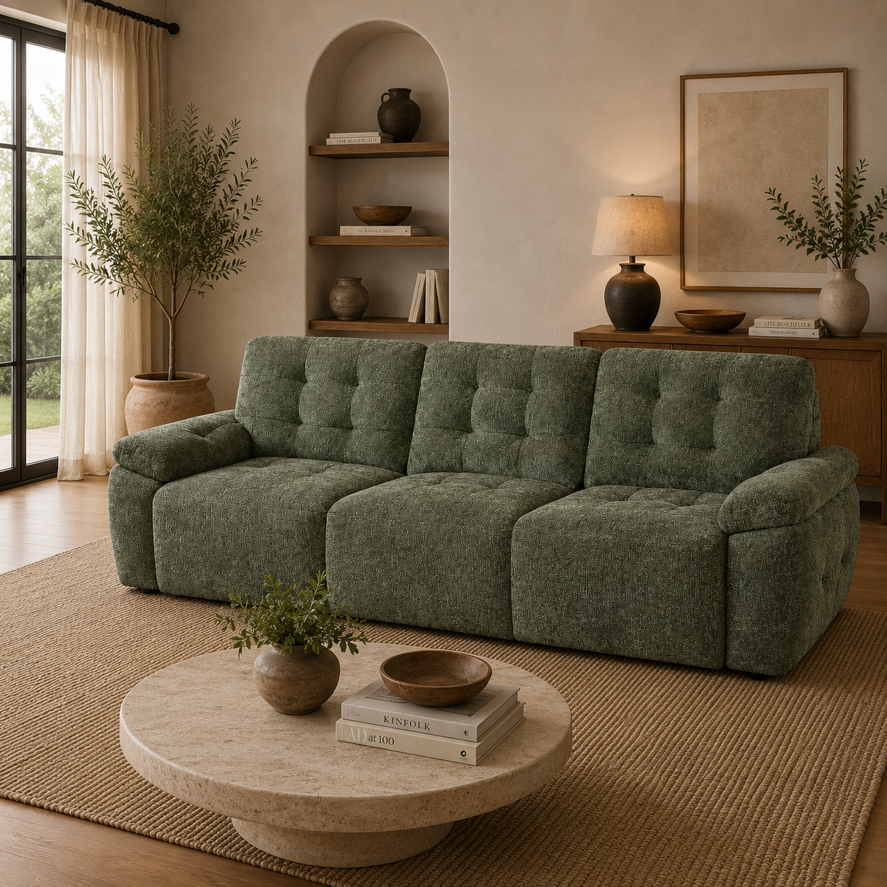 Dallas Electric Sofabed Green 3 Seater