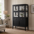 Elmhurst Black 6 Door 2 Drawer Display Unit