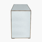 Brindisi Grey Velvet, Antique Metal and Mirror Console Table