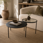Trento Coffee Table With Glass And Metal Tops