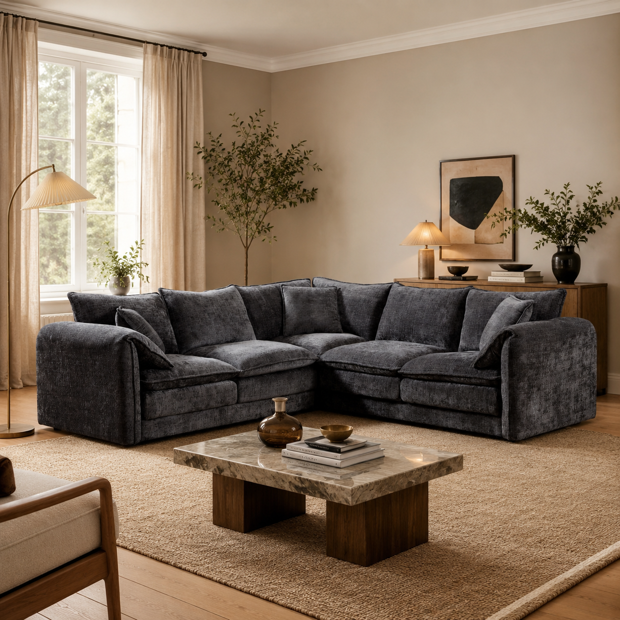 Solaya Sofa Black Large Corner