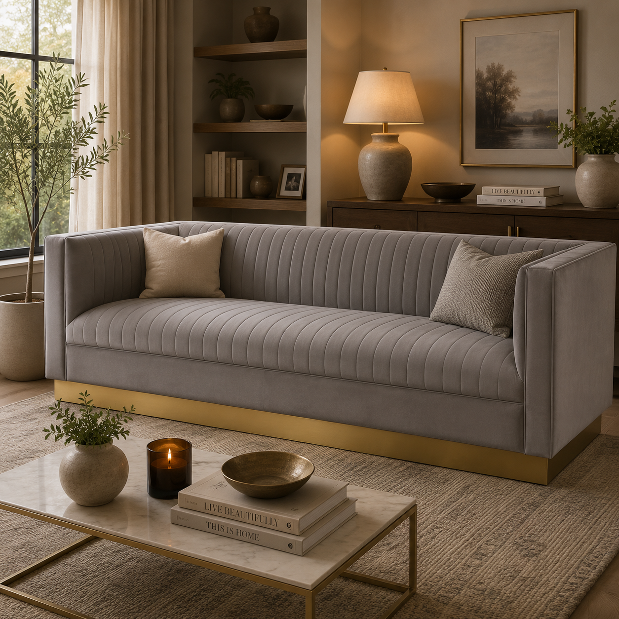 Opal 3 Seat Grey Sofa